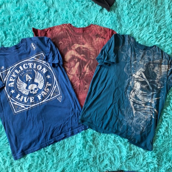 Men’s Affliction T-shirt lot - Picture 1 of 7